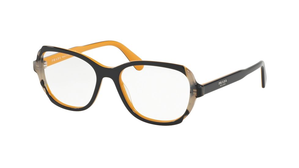 Prada PR03VV Eyeglass Frames 30Z1O1-52 - Top Blue/Yellow/Grey Havana Frame