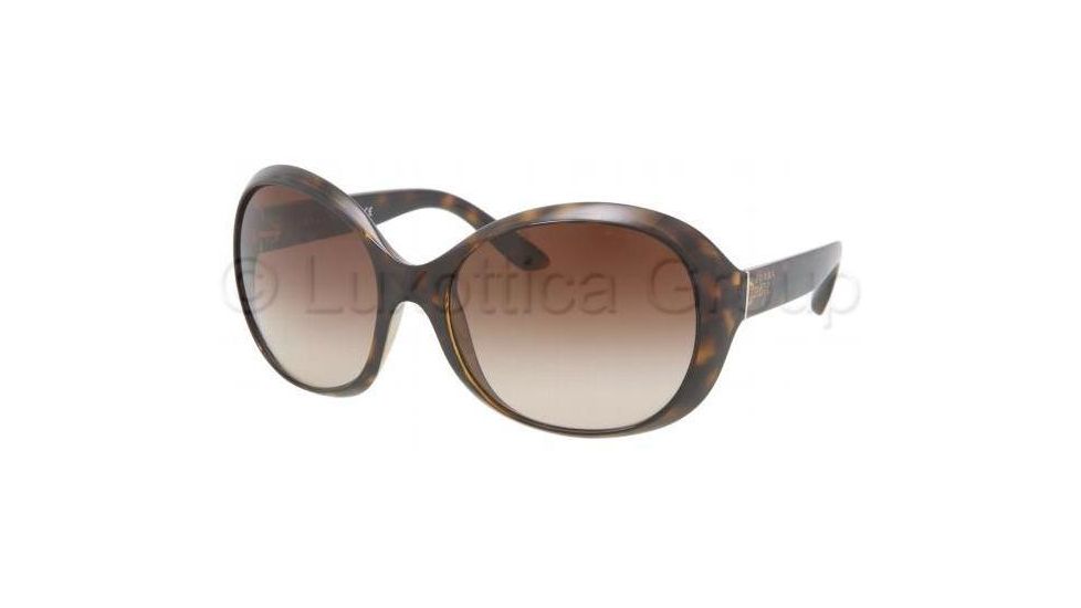 Prada PR04OS Sunglasses 2AU6S1-6218 - Havana Frame, Brown Gradient Lenses