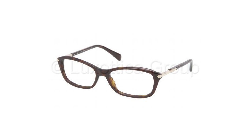 Prada PR04PV Single Vision Prescription Eyeglasses 2AU1O1-5417 - Havana Frame