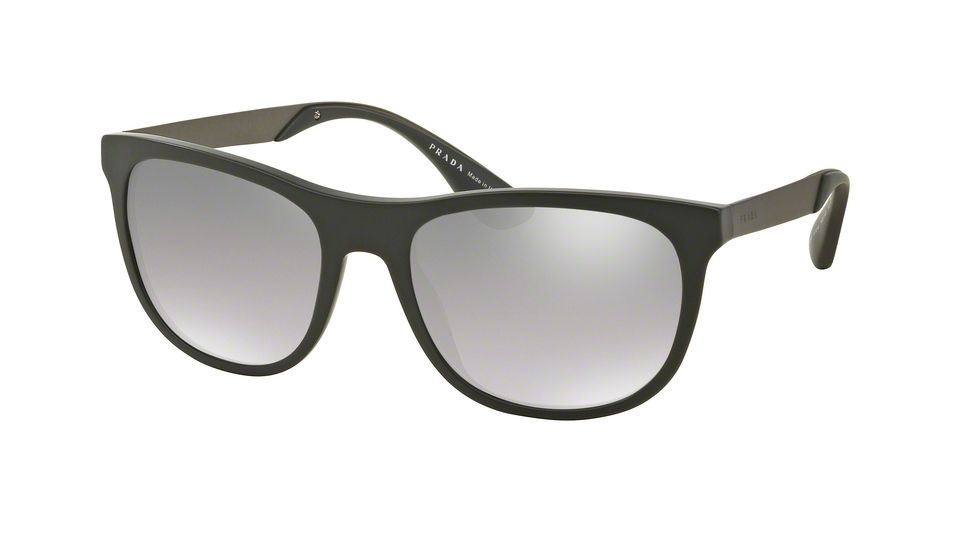 Prada PR04SSF Sunglasses TKM1A0-57 - Matte Grey Frame, Light Grey Mirror Grad Silver Lenses