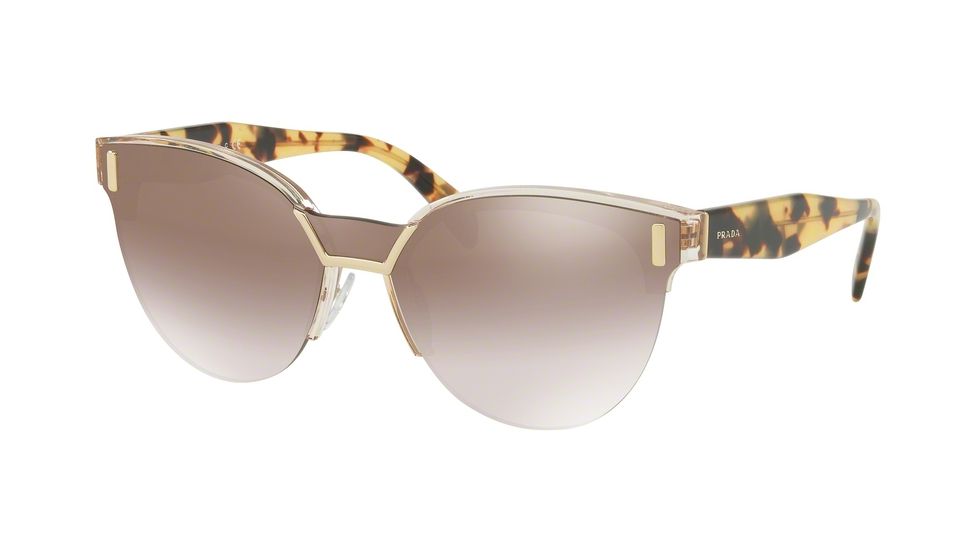 Prada PR04US Bifocal Prescription Sunglasses PR04US-VIQ4O0-43 - Lens Diameter 43 mm, Frame Color Transparent Brown