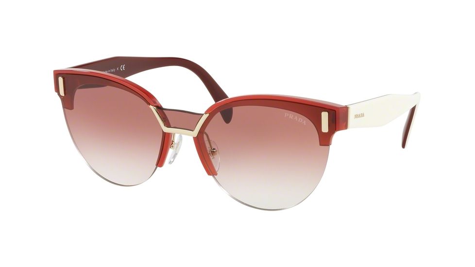 Prada PR04US Sunglasses 2864P1-43 - Opal Bordeaux Frame, Clear Gradient Pink Lenses