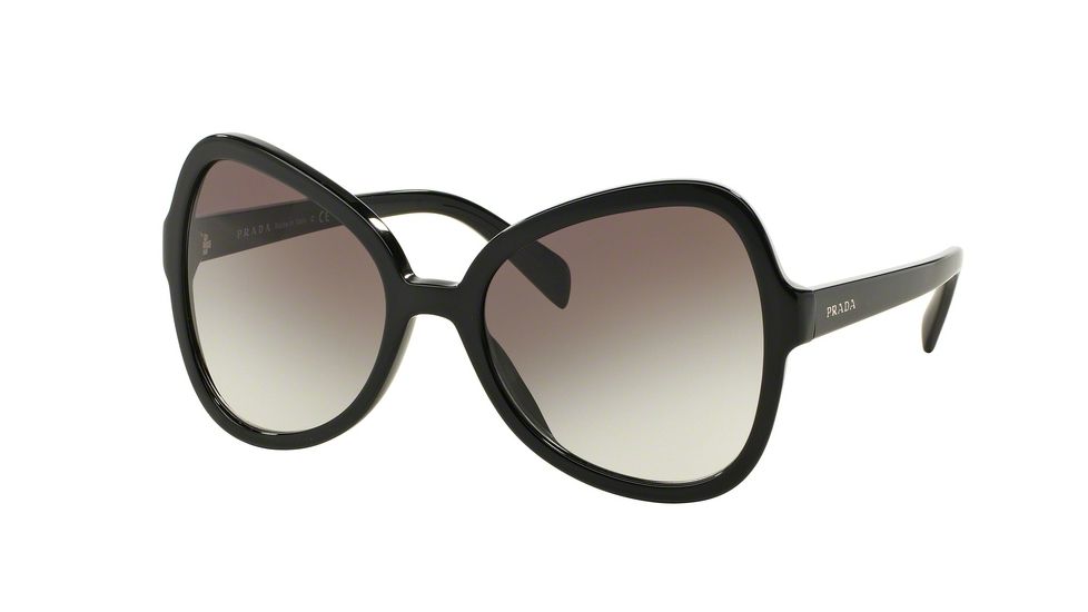 Prada PR05SS Single Vision Prescription Sunglasses PR05SS-1AB0A7-56 - Lens Diameter 56 mm, Frame Color Black
