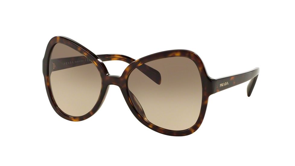 Prada PR05SS Single Vision Prescription Sunglasses PR05SS-2AU3D0-56 - Lens Diameter 56 mm, Frame Color Havana