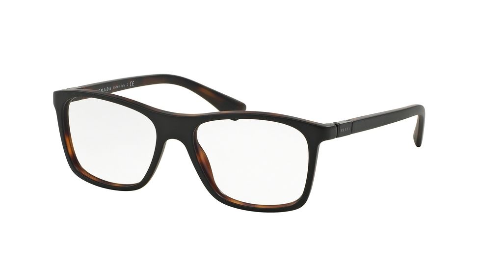 Prada PR05SV Bifocal Prescription Eyeglasses UBH1O1-53 - Top Black/matte Tortoise Frame