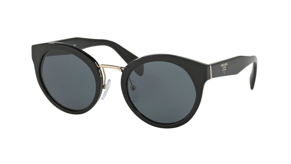 Prada PR05TS Single Vision Prescription Sunglasses PR05TS-1AB1A1-53 - Lens Diameter 53 mm, Frame Color Black
