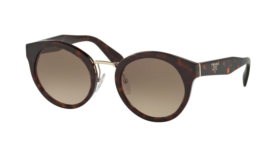 Prada PR05TS Single Vision Prescription Sunglasses PR05TS-2AU3D0-53 - Lens Diameter 53 mm, Frame Color Havana