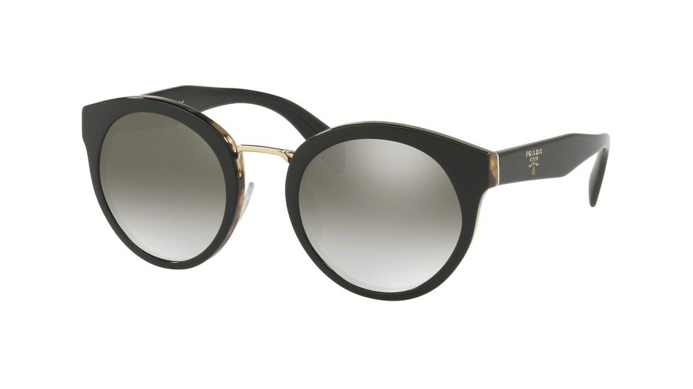 Prada PR05TS Single Vision Prescription Sunglasses, 53mm, Black/medium Havana, PR05TS-NAI5O0-53-SV