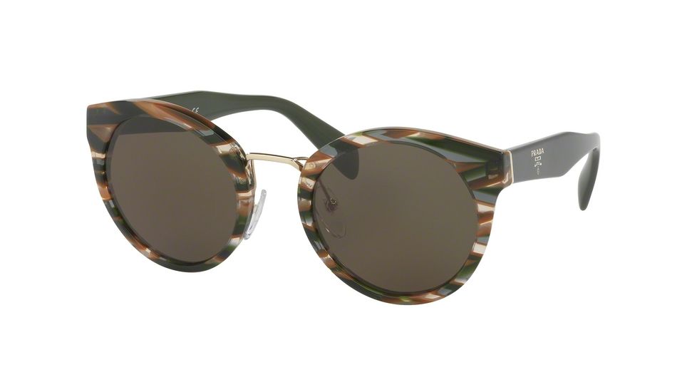 Prada PR05TS Single Vision Prescription Sunglasses PR05TS-VAO4J1-53 - Lens Diameter 53 mm, Frame Color Sheaves Grey Brown