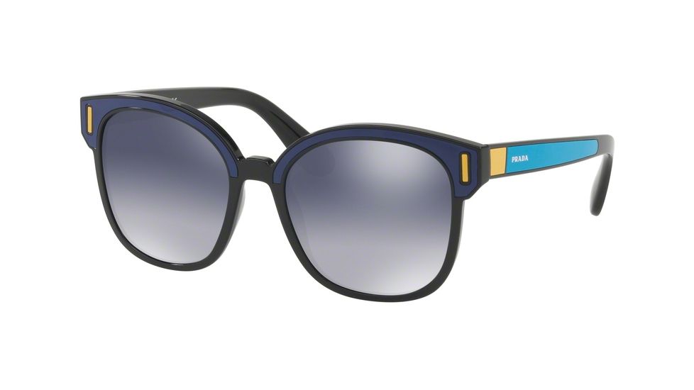 Prada PR05US Single Vision Prescription Sunglasses PR05US-SUI3A0-53 - Lens Diameter 53 mm, Frame Color Black/blue/yellow