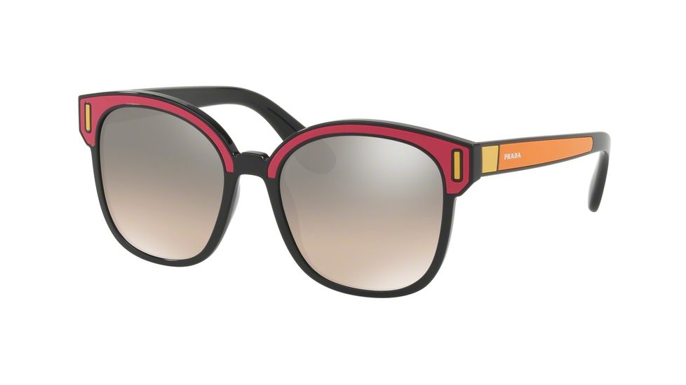 Prada PR05US Single Vision Prescription Sunglasses PR05US-SVS4P0-53 - Lens Diameter 53 mm, Frame Color Black/fuxia/yellow
