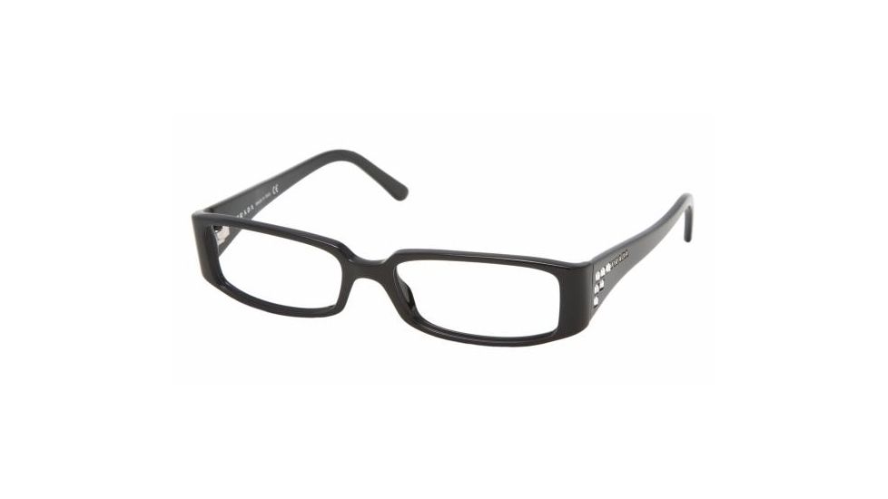 Prada PR06LV Progressive Eyeglasses - Gloss Black Demo Lens Frame / 52 mm Prescription Lenses, 1AB1O1-5216
