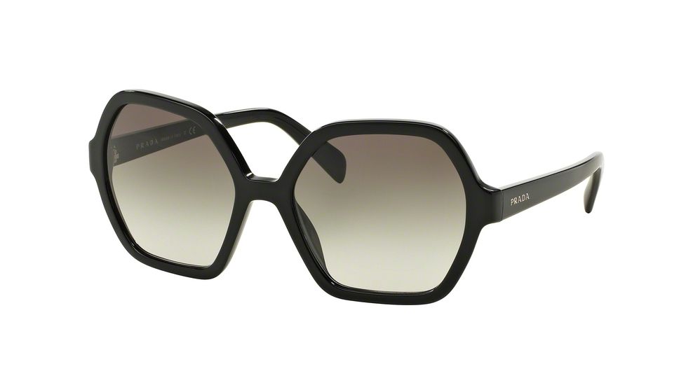 Prada PR06SSF Single Vision Prescription Sunglasses PR06SSF-1AB0A7-56 - Lens Diameter 56 mm, Frame Color Black