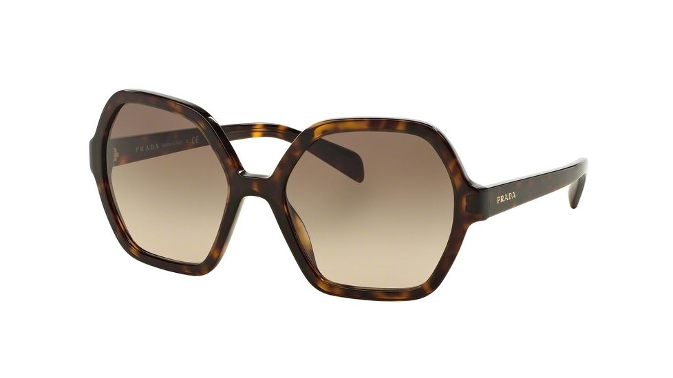 Prada PR06SSF Single Vision Prescription Sunglasses PR06SSF-2AU3D0-56 - Lens Diameter 56 mm, Frame Color Havana