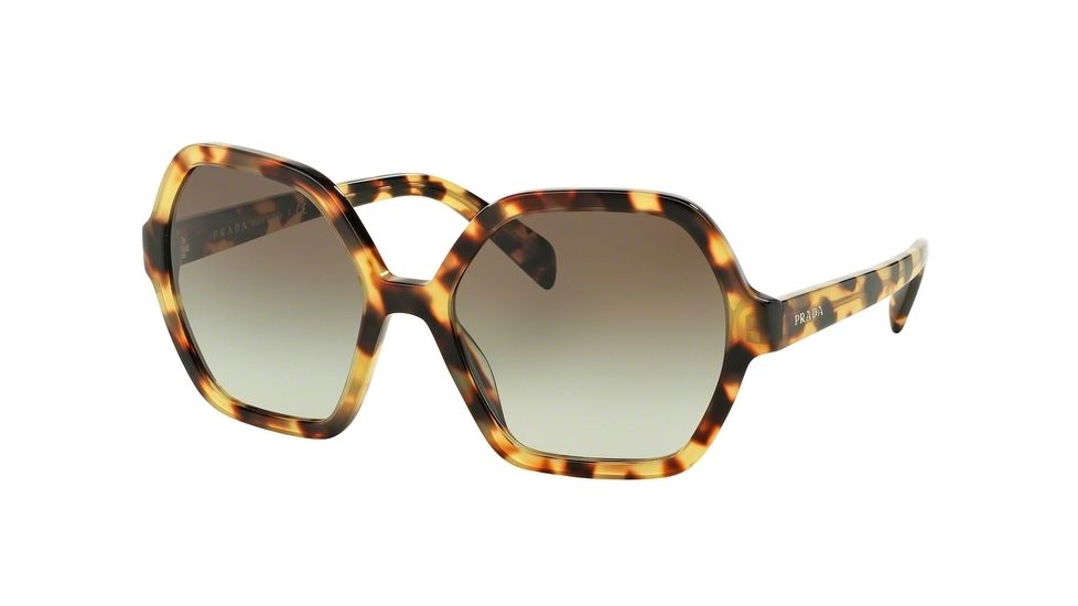 Prada PR06SSF Single Vision Prescription Sunglasses PR06SSF-7S04K1-56 - Lens Diameter 56 mm, Frame Color Medium Havana