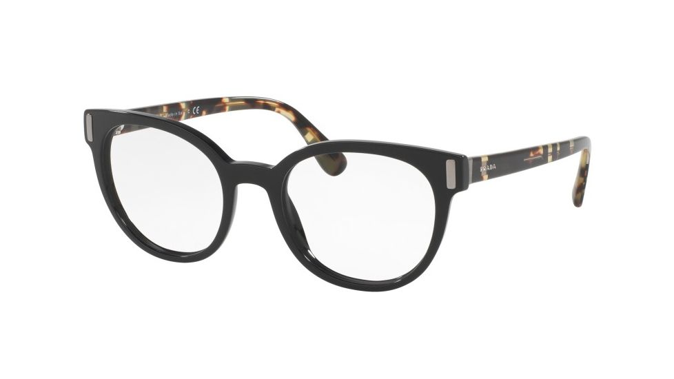 Prada PR06TVF Eyeglass Frames 1AB1O1-52 - Black Frame