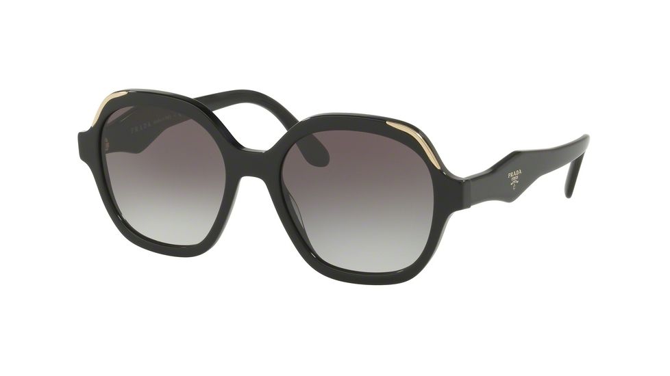 Prada PR06US Sunglasses 1AB0A7-52 - Black Frame, Grey Gradient Lenses
