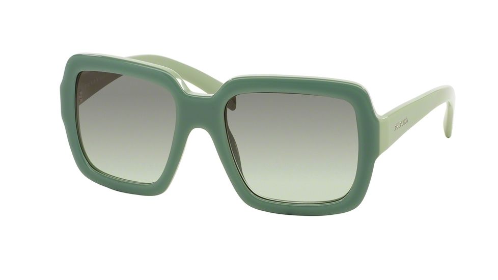 Prada PR07RS Sunglasses TKQ4K1-56 - Opal Dark Green On Green Frame, Green Gradient Grey Lenses