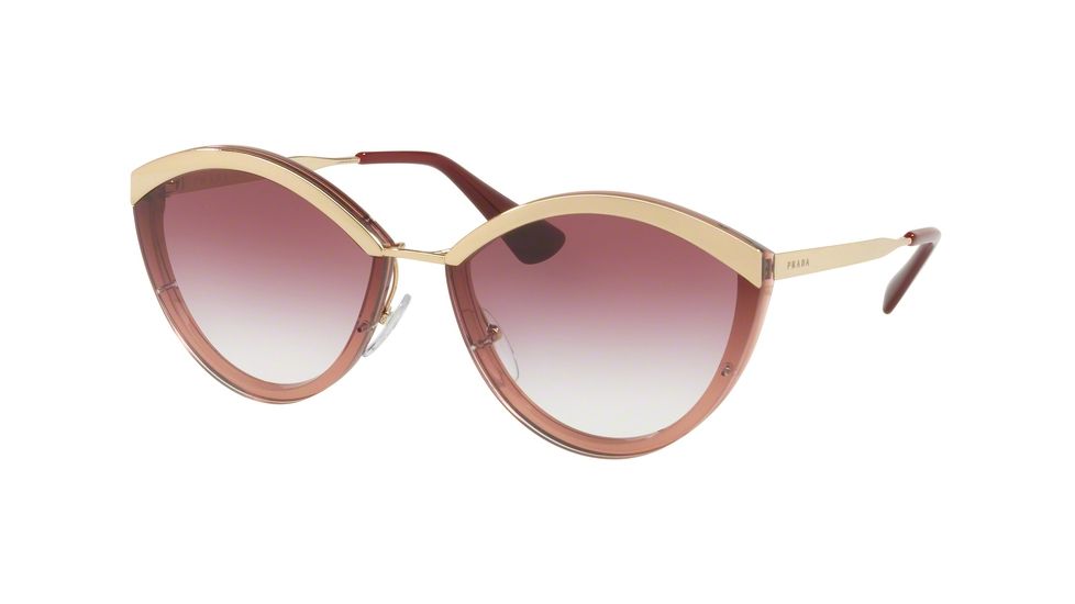Prada PR07US Single Vision Prescription Sunglasses PR07US-967094-64 - Lens Diameter 64 mm, Frame Color Gold/pink