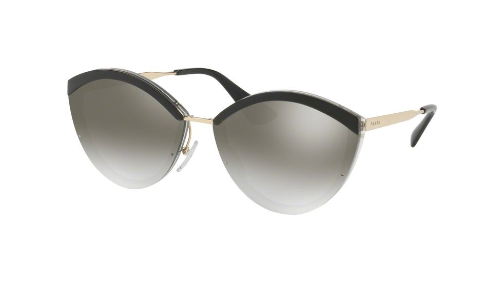 Prada PR07US Single Vision Prescription Sunglasses PR07US-U435O0-64 - Lens Diameter 64 mm, Frame Color Pale Gold/black/grey
