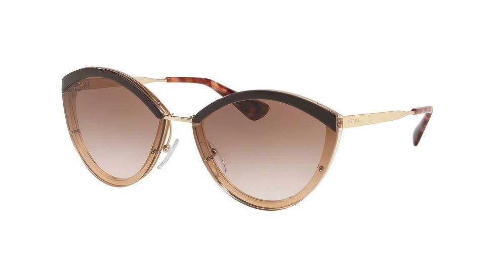 Prada PR07US Sunglasses KOF0A6-64 - Brown/antique Pink Frame, Brown Gradient Lenses