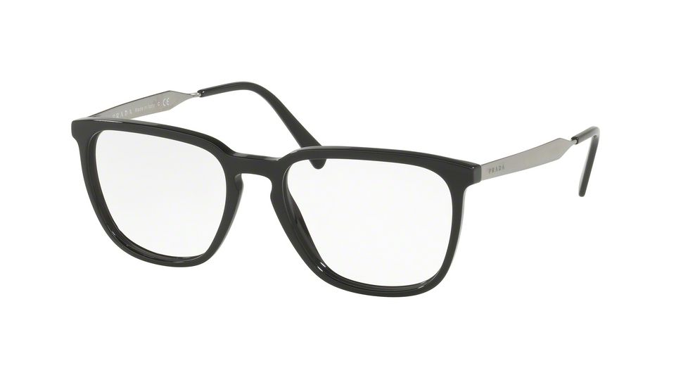 Prada PR07UV Progressive Prescription Eyeglasses 1AB1O1-55 - Black Frame