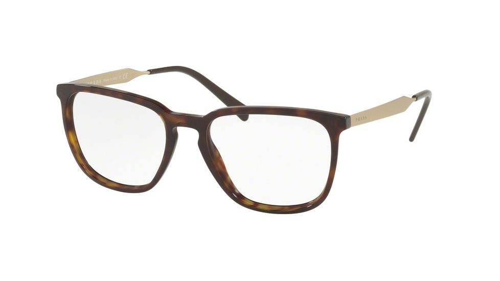 Prada PR07UV Progressive Prescription Eyeglasses 2AU1O1-53 - Havana Frame