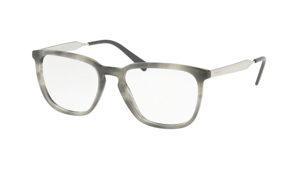 Prada PR07UV Progressive Prescription Eyeglasses VYR1O1-55 - Striped Black Frame
