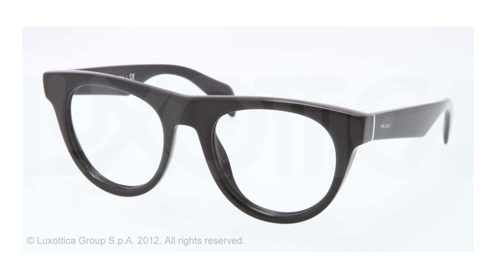 Prada PR08QV Progressive Prescription Eyeglasses 1AB1O1-50 - Black Frame