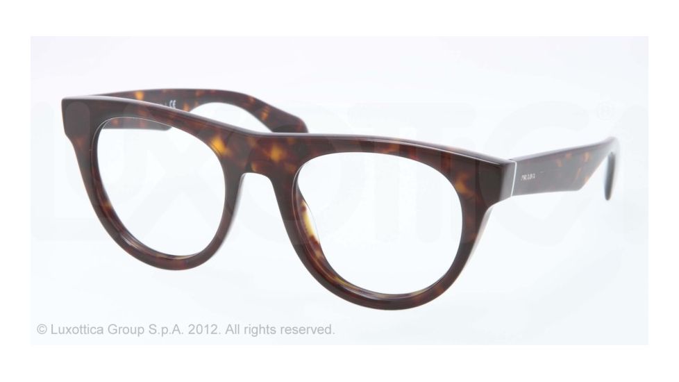 Prada PR08QV Progressive Prescription Eyeglasses 2AU1O1-50 - Havana Frame