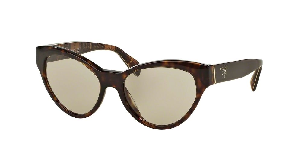 Prada PR08SS Single Vision Prescription Sunglasses PR08SS-2AU5J2-55 - Lens Diameter 55 mm, Frame Color Havana