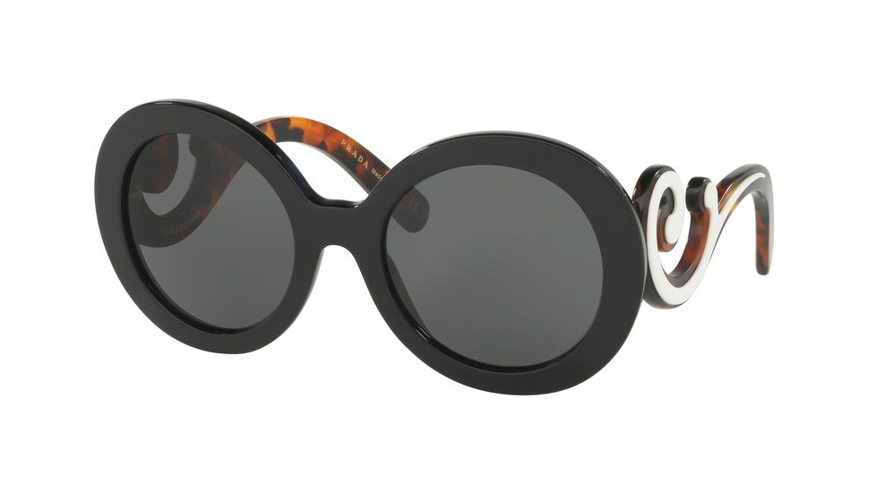 Prada PR08TSF Single Vision Prescription Sunglasses PR08TSF-1AB1A1-55 - Lens Diameter 55 mm, Frame Color Black