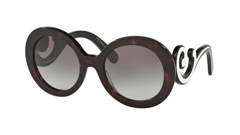 Prada PR08TSF Single Vision Prescription Sunglasses PR08TSF-2AU0A7-55 - Lens Diameter 55 mm, Frame Color Havana