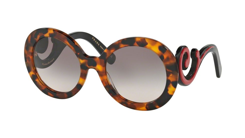 Prada PR08TSF Single Vision Prescription Sunglasses PR08TSF-VAH4K0-55 - Lens Diameter 55 mm, Frame Color Spotted Havana