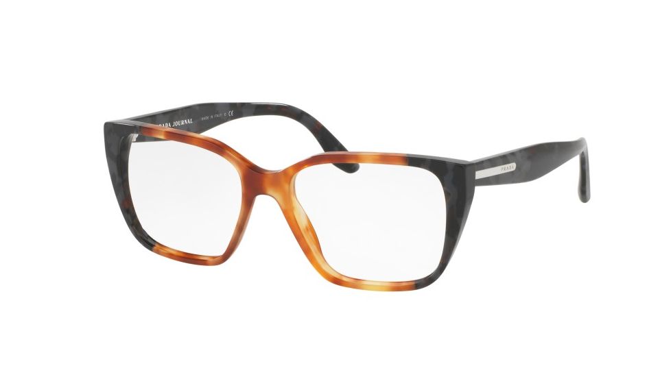 Prada PR08TV Bifocal Prescription Eyeglasses U6L1O1-51 - Light Havana/spotted Grey Frame