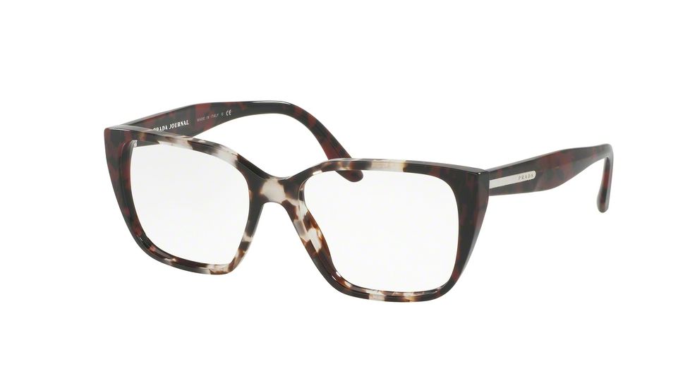 Prada PR08TVF Bifocal Prescription Eyeglasses U6K1O1-53 - Spotted Op Brown/spotted Red Frame