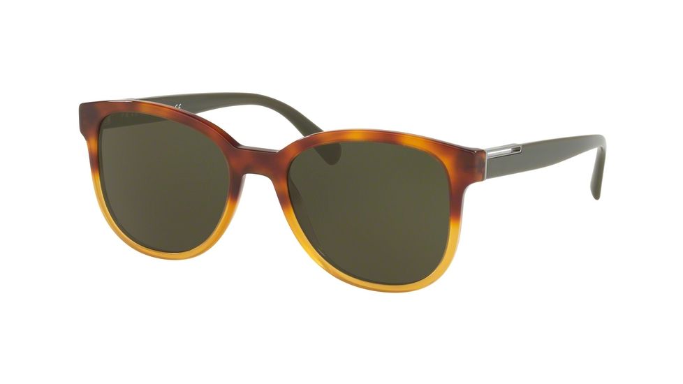 Prada PR08USF Sunglasses NKO4J1-54 - Havana Gradient Yellow Frame, Dark Green Lenses