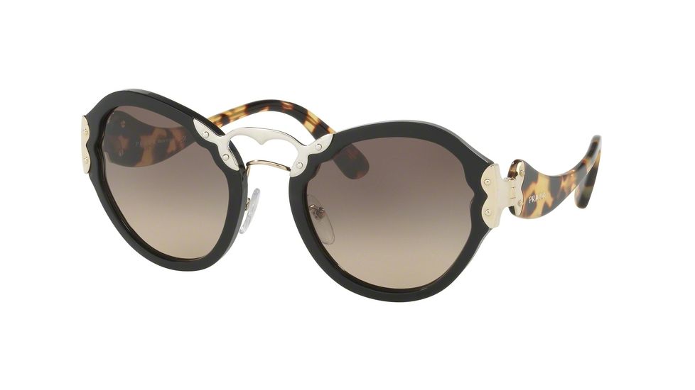 Prada PR09TS Single Vision Prescription Sunglasses PR09TS-1AB3D0-54 - Lens Diameter 54 mm, Frame Color Black