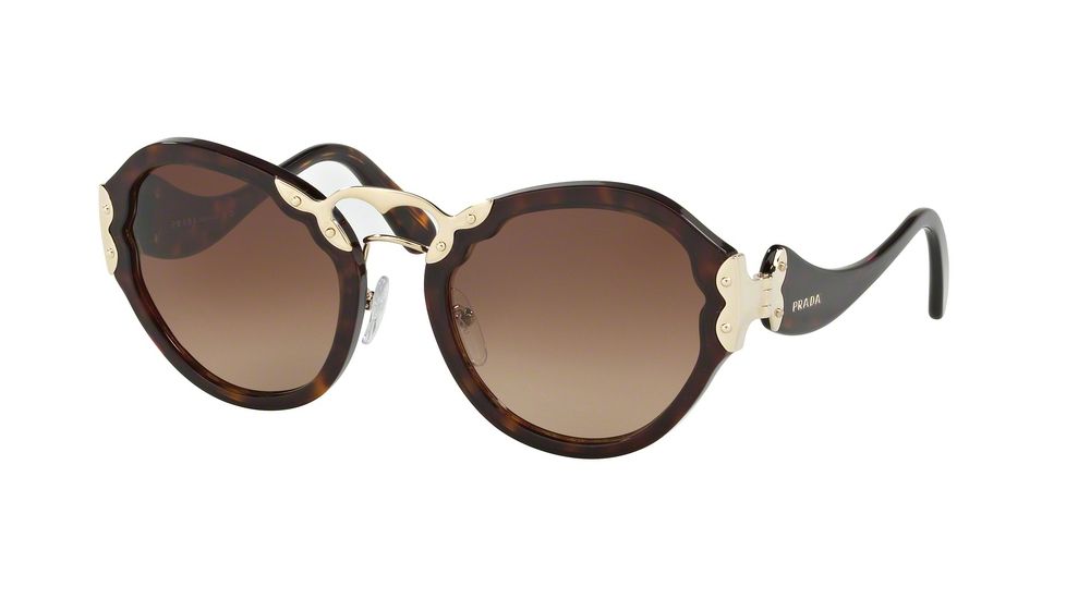 Prada PR09TS Single Vision Prescription Sunglasses PR09TS-2AU6S1-54 - Lens Diameter 54 mm, Frame Color Havana