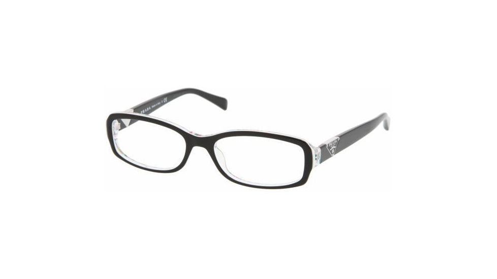 Prada PR10NV Eyeglass Frames ABY1O1-5116 - Top Black Serigraphy 
