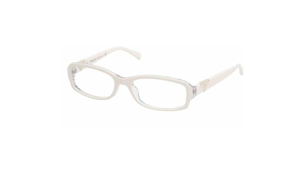 Prada PR10NV Eyeglass Frames ABZ1O1-5316 - Top Ivory Serigraphy 