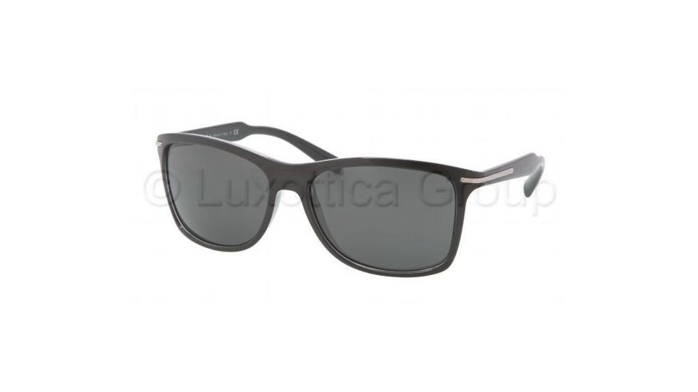 Prada PR10OS Progressive Prescription Sunglasses PR10OS-2AF1A1-6016 - Lens Diameter 60 mm, Frame Color Top Black / Crystal