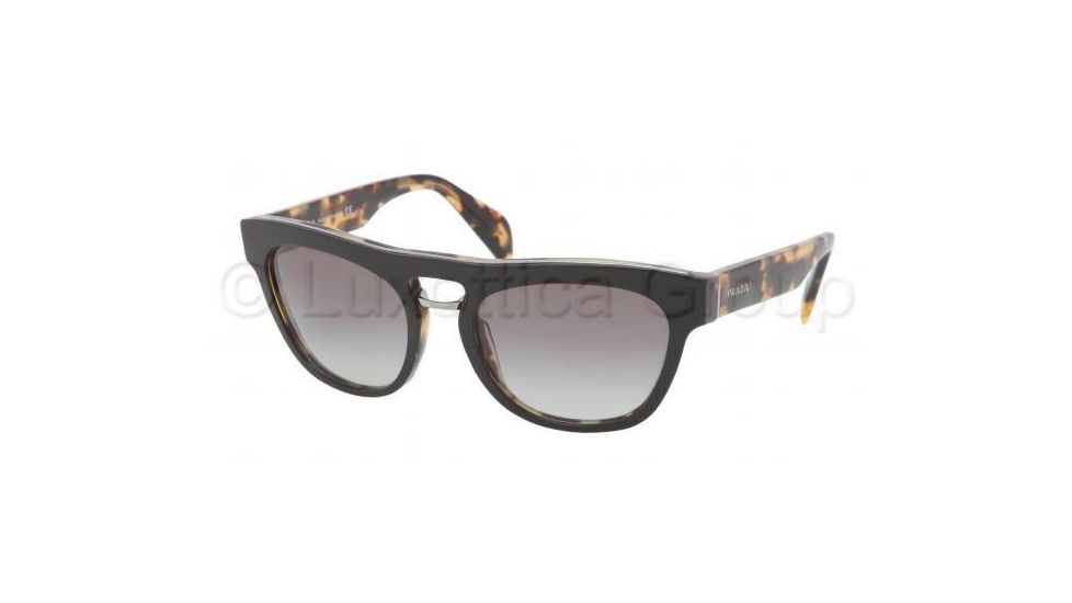Prada PR10PS Sunglasses NAI0A7-5419 - Top Black/Medium Havana Frame, Gray Gradient Lenses