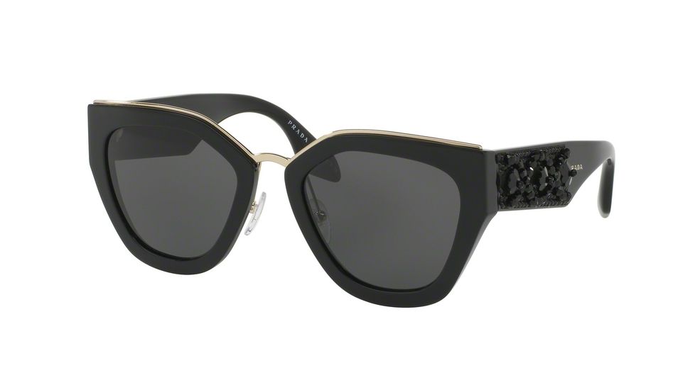 Prada PR10TS Bifocal Prescription Sunglasses PR10TS-1AB5S0-52 - Lens Diameter 52 mm, Frame Color Black