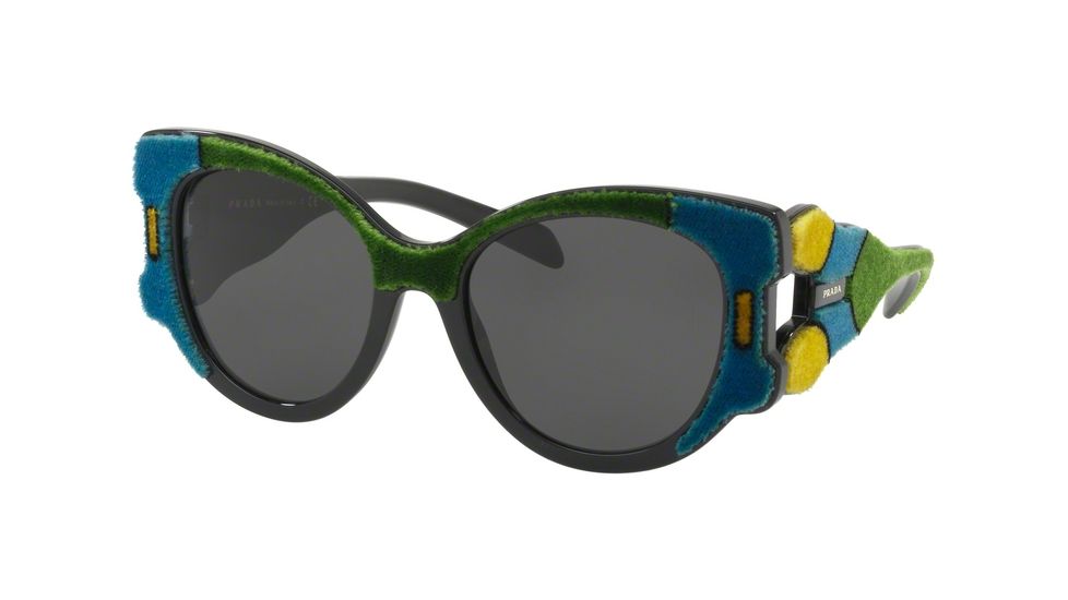 Prada PR10US Single Vision Prescription Sunglasses PR10US-I8A5S0-54 - Lens Diameter 54 mm, Frame Color Azure/yellow/green