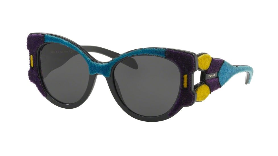 Prada PR10US Single Vision Prescription Sunglasses PR10US-N5B5S0-54 - Lens Diameter 54 mm, Frame Color Violet/yellow/azure