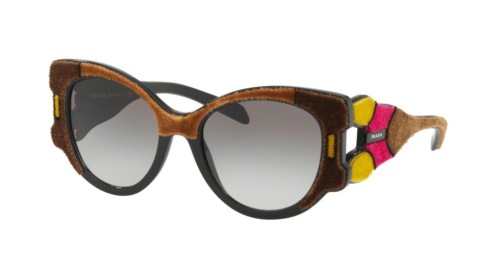Prada PR10US Single Vision Prescription Sunglasses PR10US-SRJ0A7-54 - Lens Diameter 54 mm, Frame Color Brown/yellow/pink
