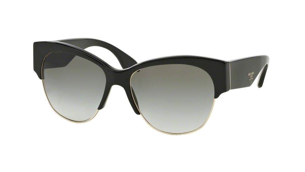 Prada PR11RS Sunglasses 1AB0A7-56 - Black Frame, Grey Gradient Lenses