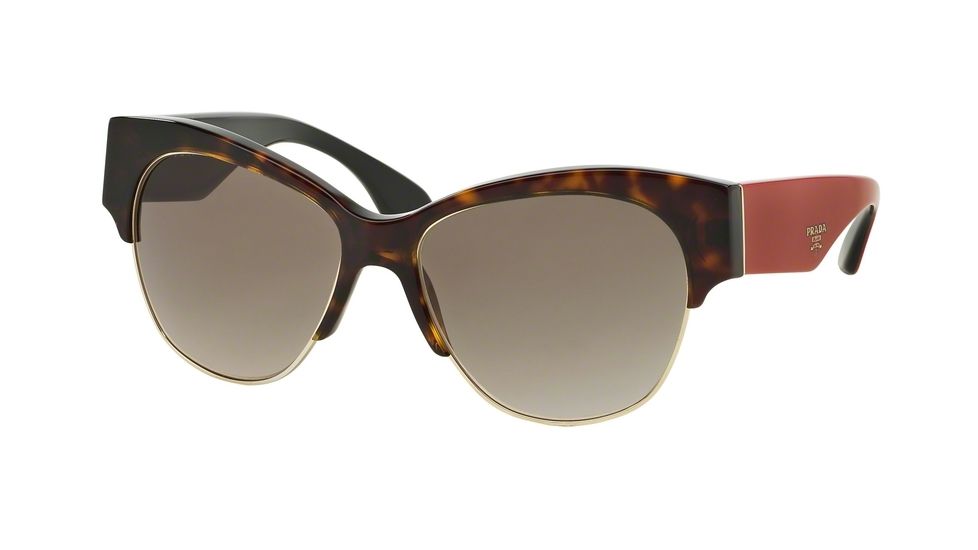 Prada PR11RS Sunglasses 2AU3D0-56 - Havana Frame, Grey Gradient Lenses