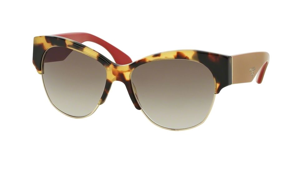 Prada PR11RS Sunglasses 7S00A7-56 - Medium Havana Frame, Grey Gradient Lenses
